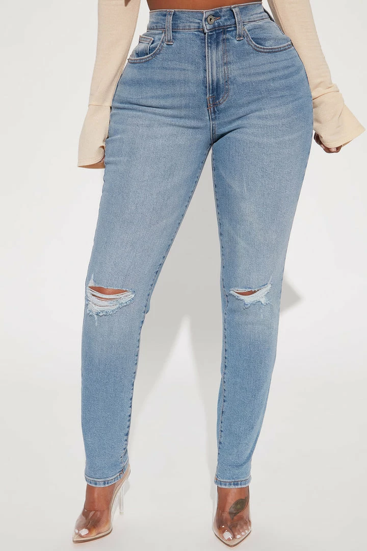 Discount 🛒 Fashion Nova Daily Double Low Stretch Ripped Mom 👖 Jeans - Medium Blue Wash 🔥 5 Fashion Nova Daily Double Low Stretch Ripped Mom Jeans - Medium Blue Wash