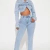 Fashion Nova Darling Seamed Skinny Jeans - Light Wash