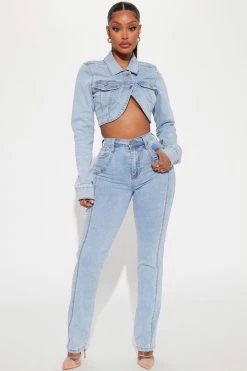 Fashion Nova Darling Seamed Skinny Jeans - Light Wash