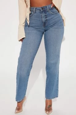 Fashion Nova Nova 90s Straight Leg Jeans - Medium Blue Wash