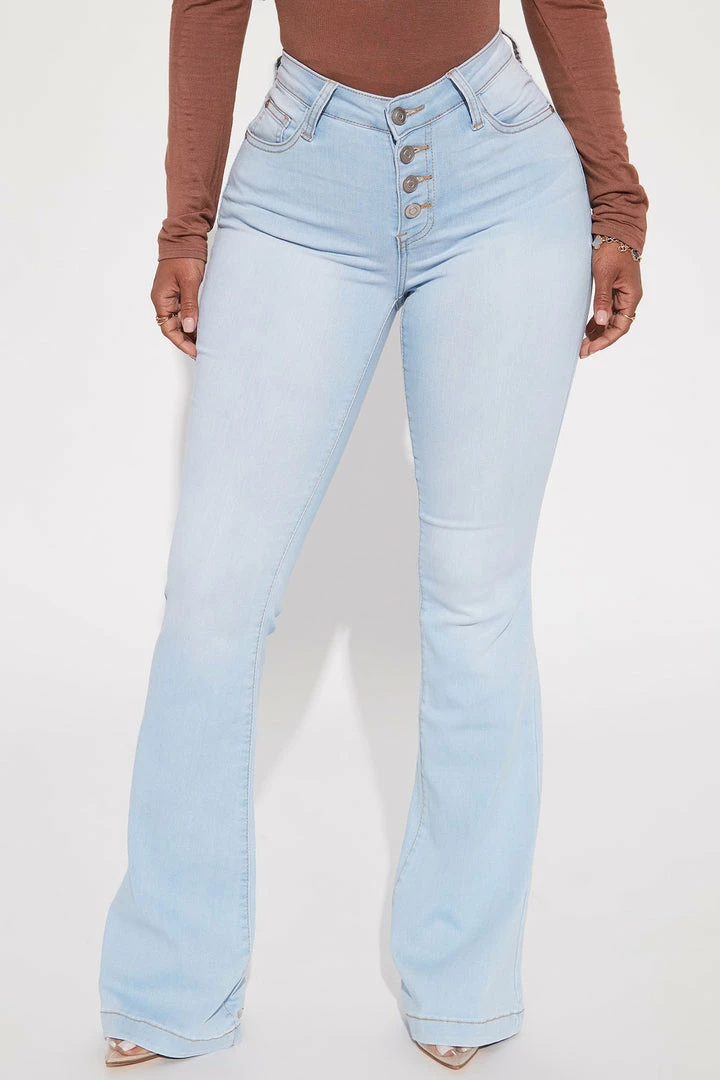 Wholesale ✨ Fashion Nova Wash Away Flare Jean - Light Blue Wash Flare 👖 Jeans ✨ 4 Fashion Nova Wash Away Flare Jean - Light Blue Wash Flare Jeans