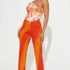 Fashion Nova New Obsession Slim Straight Leg Jean - Orange