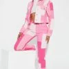 Fashion Nova Bubblegum Patchwork Straight Leg Jeans - Pink