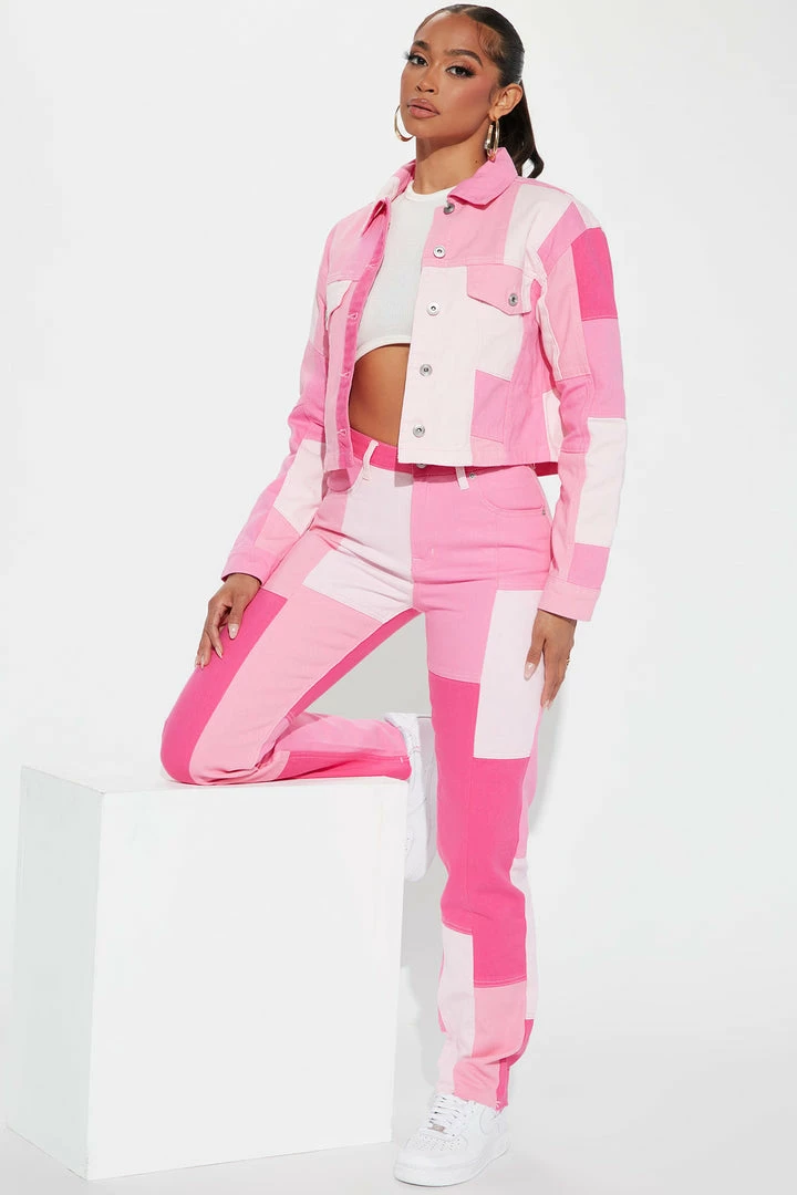 Flash Sale π₯° Fashion Nova Bubblegum Patchwork Straight Leg π Jeans - Pink β€οΈ 3 Fashion Nova Bubblegum Patchwork Straight Leg Jeans - Pink
