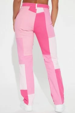 Flash Sale π₯° Fashion Nova Bubblegum Patchwork Straight Leg π Jeans - Pink β€οΈ 7 Fashion Nova Bubblegum Patchwork Straight Leg Jeans - Pink