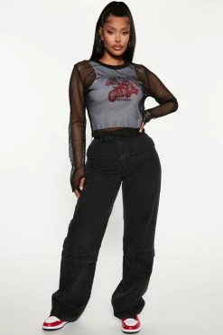 Fashion Nova Baggy Jeans Ready To Run Cargo Jeans - Black Wash