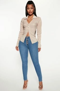 Fashion Nova Sweet Cheeks High Rise Stretch Skinny Jeans - Medium Blue Wash