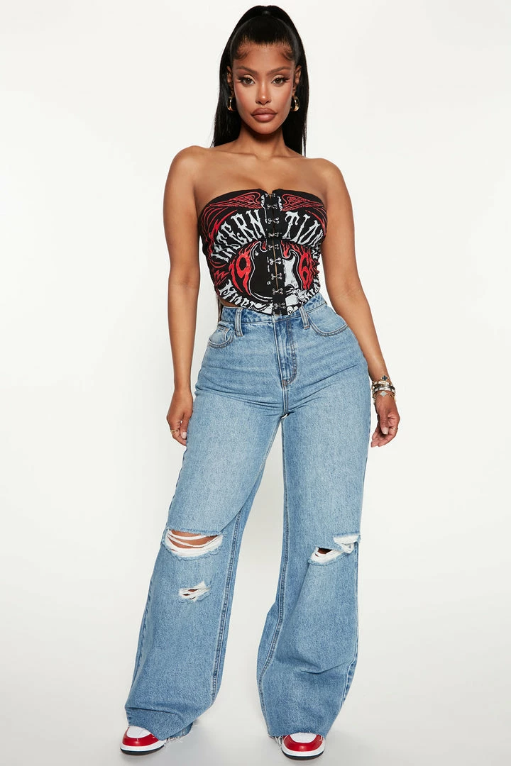 Promo โค๏ธ Fashion Nova Tough Love Baggy Ripped Straight Leg Jean - Medium Wash ๐ 3 Fashion Nova Tough Love Baggy Ripped Straight Leg Jean - Medium Wash