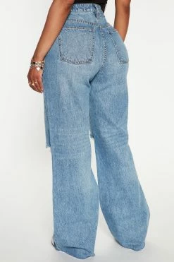 Promo โค๏ธ Fashion Nova Tough Love Baggy Ripped Straight Leg Jean - Medium Wash ๐ 7 Fashion Nova Tough Love Baggy Ripped Straight Leg Jean - Medium Wash