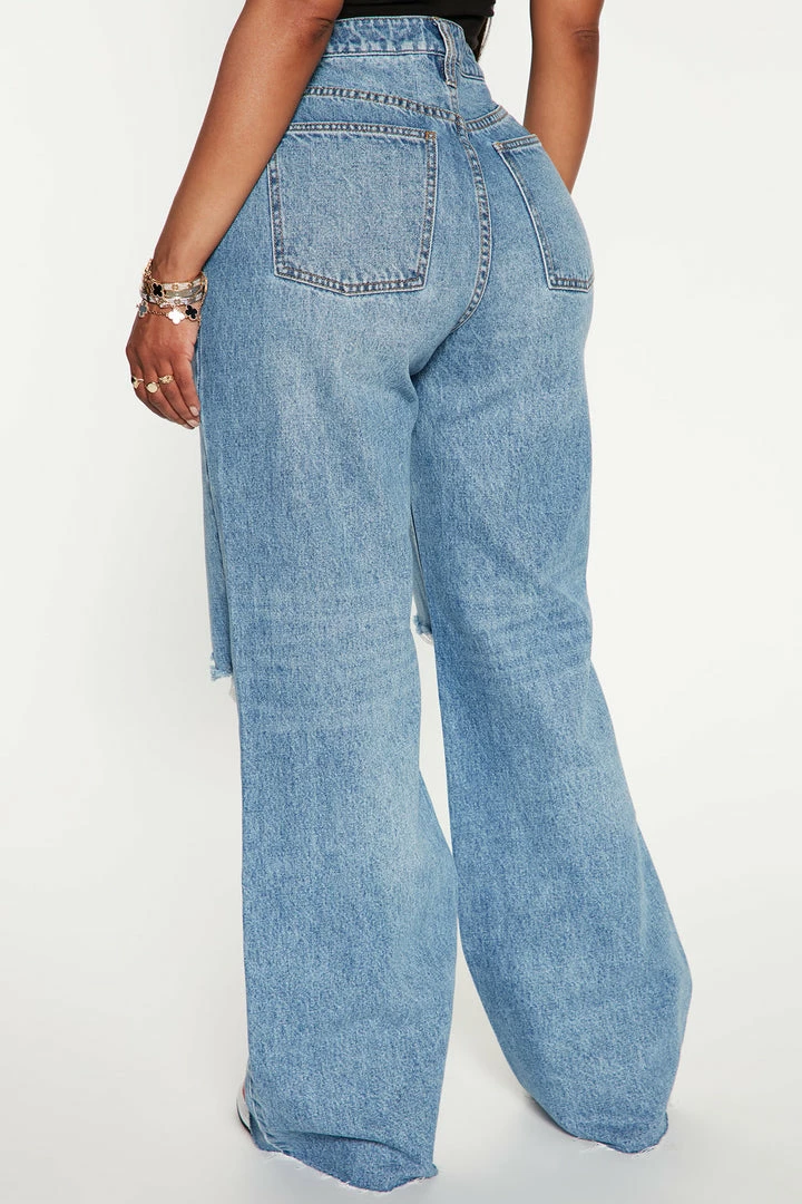 Promo โค๏ธ Fashion Nova Tough Love Baggy Ripped Straight Leg Jean - Medium Wash ๐ 5 Fashion Nova Tough Love Baggy Ripped Straight Leg Jean - Medium Wash
