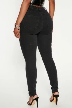 Fashion Nova Own The Night Cargo Moto Skinny Jeans - Black