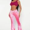 Fashion Nova In The Mix Color Gradient Flare Jean - Pink