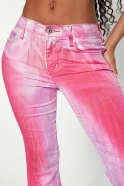 Fashion Nova In The Mix Color Gradient Flare Jean - Pink