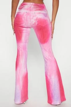 Fashion Nova In The Mix Color Gradient Flare Jean - Pink