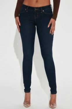 Fashion Nova Tall Flex Game Strong Low Rise Skinny Jeans - Dark Wash
