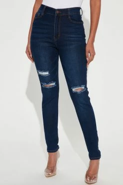 Fashion Nova Tall Calidan Skinny Jeans - Dark Denim