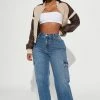 Fashion Nova Baggy Jeans Won't Stop Now Cargo Jean - Medium Wash