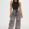 Fashion Nova Baggy Jeans Same Energy High Rise Cargo Jeans - Mauve