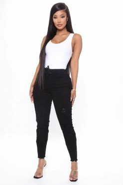 Fashion Nova Somewhat The Same Jogger Jeans - Black