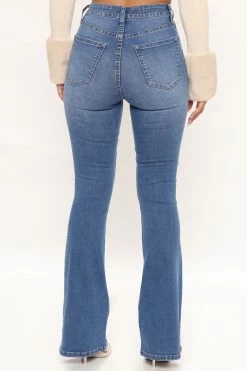 Fashion Nova Affair Of The Flare Stretch Jeans - Medium Blue Wash