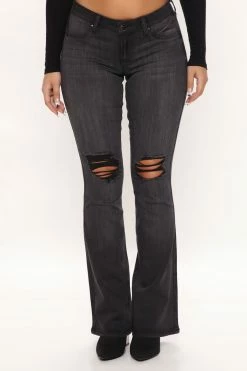 Fashion Nova You're Too Nice Low Rise Flare Jeans - Black