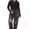 Best Sale 🥰 Fashion Nova One And Only Ultra High Rise Ripped Boyfriend 👖 Jeans - Black ✔️ 1 Fashion Nova One And Only Ultra High Rise Ripped Boyfriend Jeans - Black