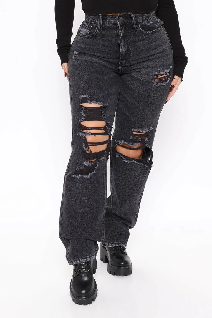 Best Sale π₯° Fashion Nova One And Only Ultra High Rise Ripped Boyfriend π Jeans - Black βοΈ 4 Fashion Nova One And Only Ultra High Rise Ripped Boyfriend Jeans - Black