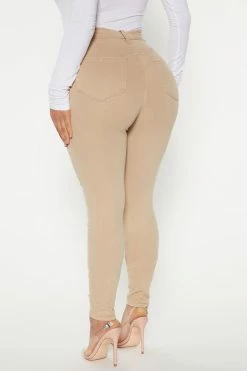 Fashion Nova Classic High Waist Skinny Jeans - Khaki