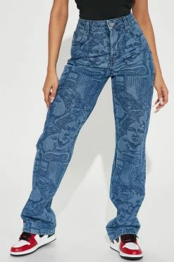 Fashion Nova Statuesque Straight Leg Jean - Dark Wash