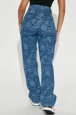 Fashion Nova Statuesque Straight Leg Jean - Dark Wash