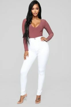 Fashion Nova Perfectly Classic Skinny Jeans - White