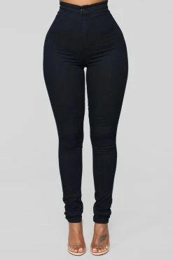 Fashion Nova Super High Waist Denim Skinnies - Indigo