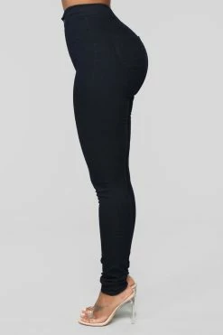 Fashion Nova Super High Waist Denim Skinnies - Indigo