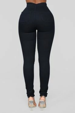 Fashion Nova Super High Waist Denim Skinnies - Indigo