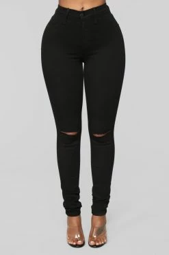Fashion Nova Skinny Jeans Canopy Jeans - Black