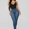 Fashion Nova Luxe Glam High Waist Skinny Jeans - Dark