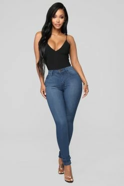 Fashion Nova Luxe Glam High Waist Skinny Jeans - Dark