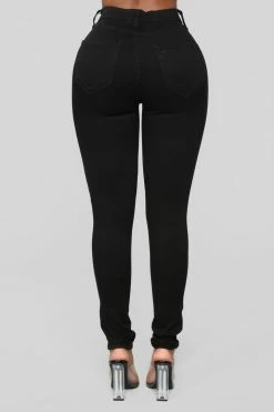 Fashion Nova Glistening Jeans - Black