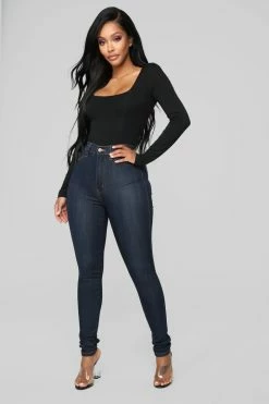 Fashion Nova Classic High Waist Skinny Jeans - Dark Denim