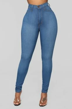 Fashion Nova Classic High Waist Skinny Jeans - Medium Blue Wash