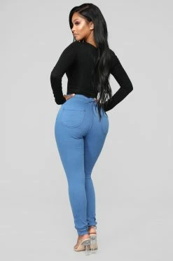 Fashion Nova Skinny Jeans Super High Waist Denim Skinnies - Medium Blue