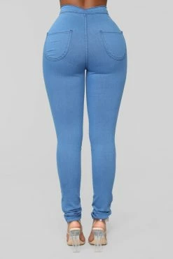 Fashion Nova Skinny Jeans Super High Waist Denim Skinnies - Medium Blue