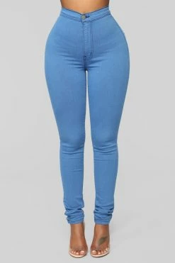 Fashion Nova Skinny Jeans Super High Waist Denim Skinnies - Medium Blue