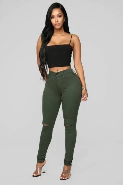 Cheap ๐ Fashion Nova Skinny ๐ Jeans Canopy ๐ Jeans - Olive โจ 20 Fashion Nova Skinny Jeans Canopy Jeans - Olive