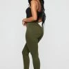 Fashion Nova Super High Waist Denim Skinnies - Olive