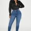 Cheap ๐ Fashion Nova Deluxe Super Stretch High Rise Skinny Jean - Medium Wash โจ 2 Fashion Nova Deluxe Super Stretch High Rise Skinny Jean - Medium Wash