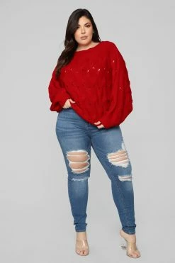 Fashion Nova Main Squeeze High Rise Distressed Jeans - Medium Blue Wash Skinny Jeans