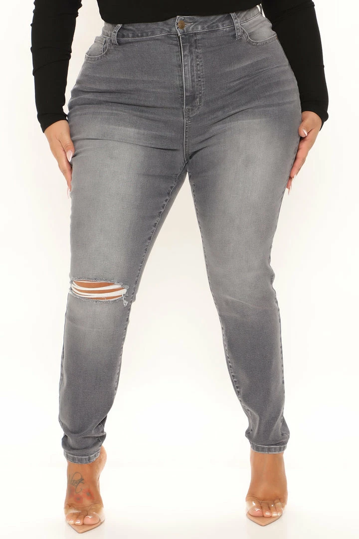 Fashion Nova Going Out High Rise Stretch Skinny Jeans - Grey
