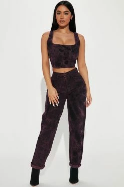 Fashion Nova Standing Out Mid Rise Boyfriend Jean - Purple Boyfriend Jeans