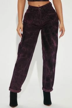 Fashion Nova Standing Out Mid Rise Boyfriend Jean - Purple Boyfriend Jeans